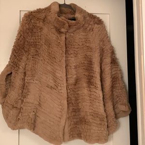 || ADRIENNE LANDAU || RABBIT FUR CAPE || AUTHENTIC  || RARE ||